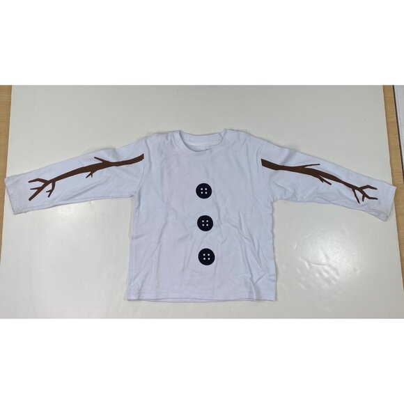 SOMSOC Kids Snowman Costume Shirt Hat with Band Carrot Nose Glasses Scarf Gloves - Picture 7 of 16
